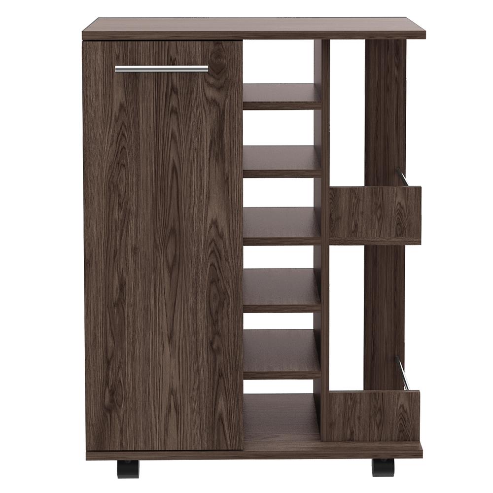 Magda Bar Cart Dark Brown. Picture 2