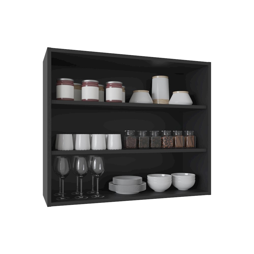 Ida Wall Shelf, 3 Shelves, Black. Picture 5