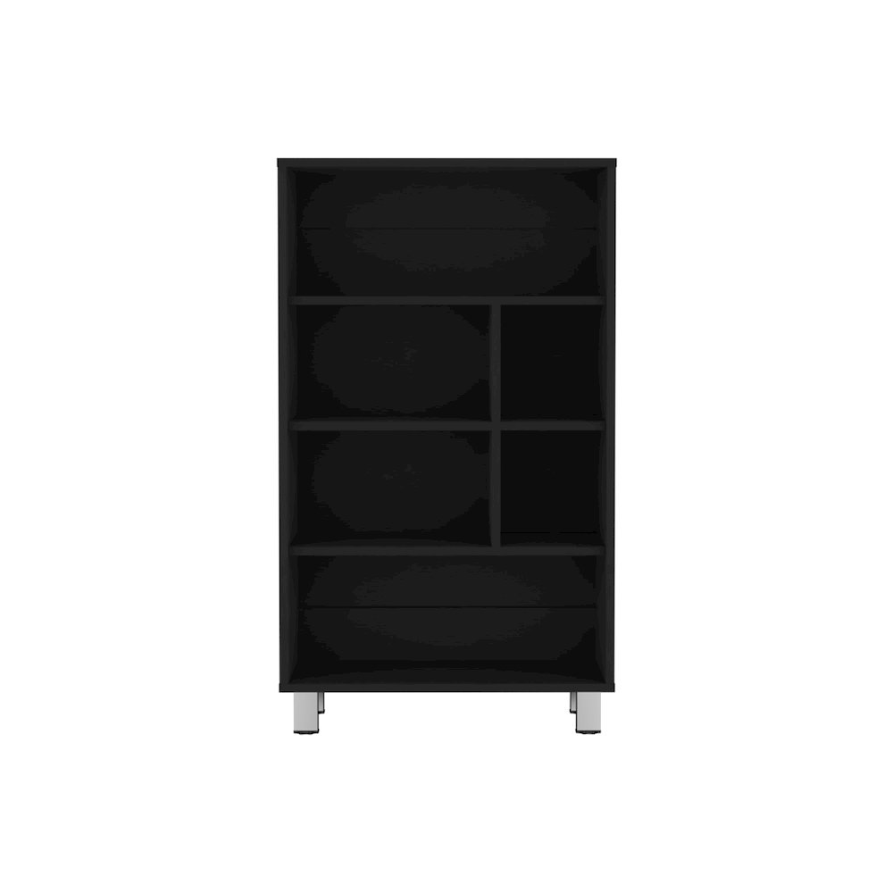 Akiak Bookcase, 6 shelves, 4 legs, Black. Picture 7