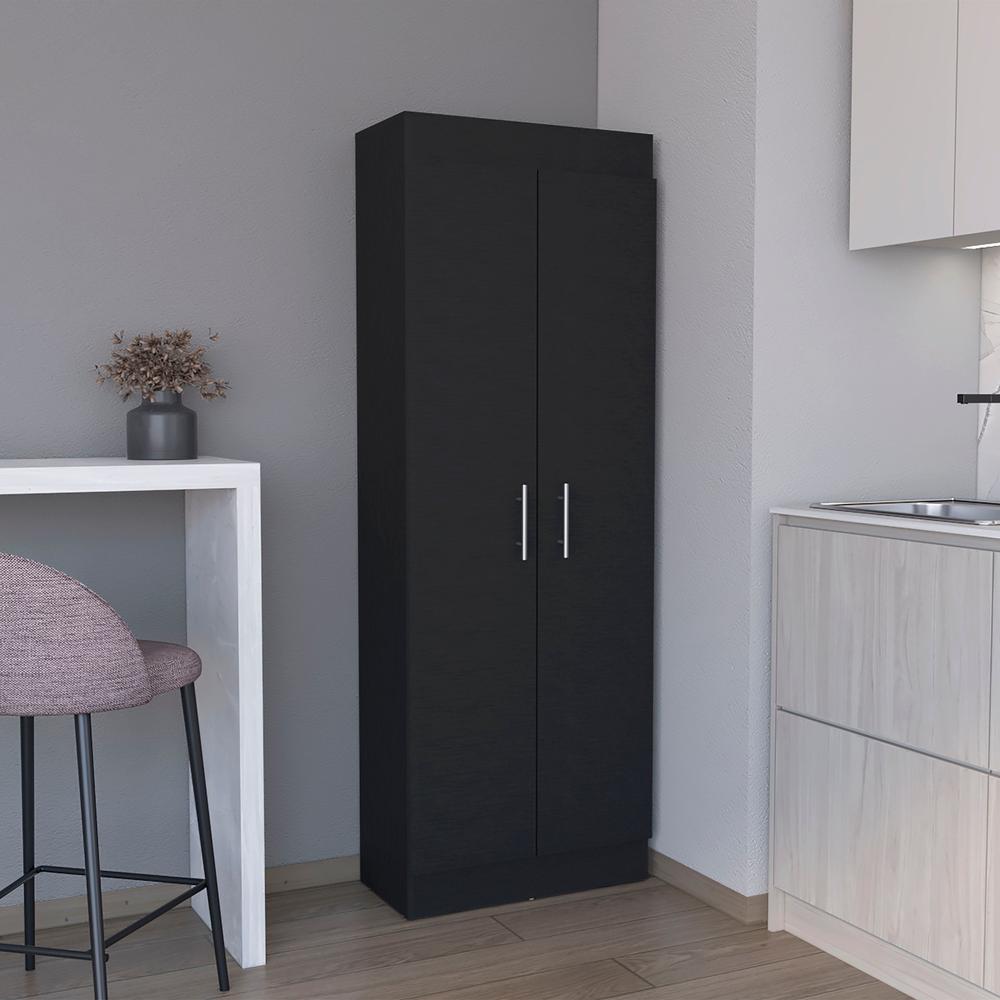 Teller Pantry Cabinet with 5 Shelves, Black -Kitchen. Picture 5