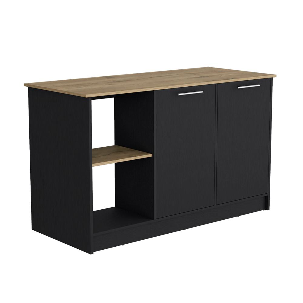 Kitchen Island with Large Countertop, Storage/Shelves/Double Door Cabinet. Picture 1