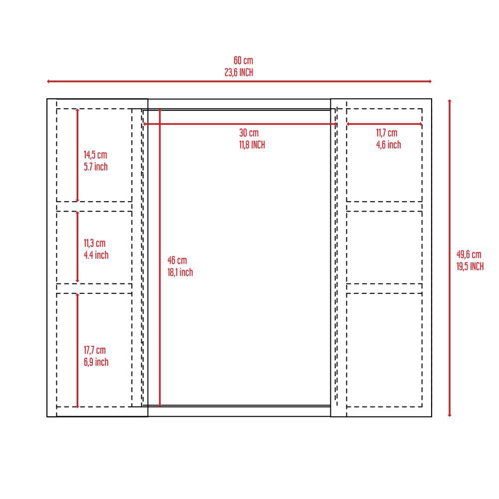 DEPOT E-SHOP Garnet Medicine Cabinet, Mirror, One External Shelf, Two-Door Cabinet-Black, For Bathroom. Picture 5