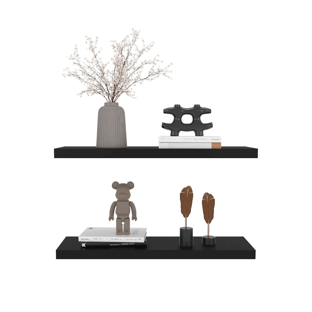 Belville Floating Shelves, 2 Shelves, 1.50" H, Black Wengue. Picture 2
