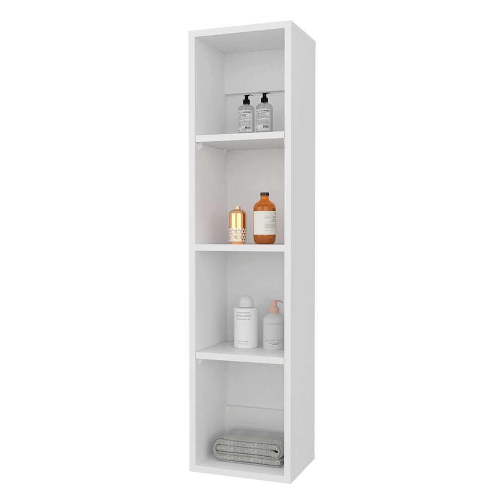 Cale Wall Cabinet, 4 Shelves, White. Picture 5