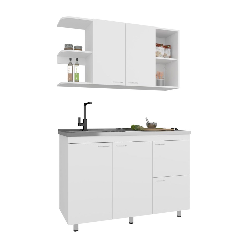 Byron Kitchen Cabinet Set, 6 Doors, 9 Shelves, White. Picture 3