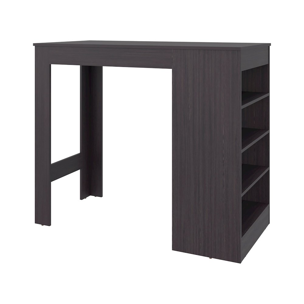 Dulac Kitchen Island, 4 Shelves, Black Wengue. Picture 1