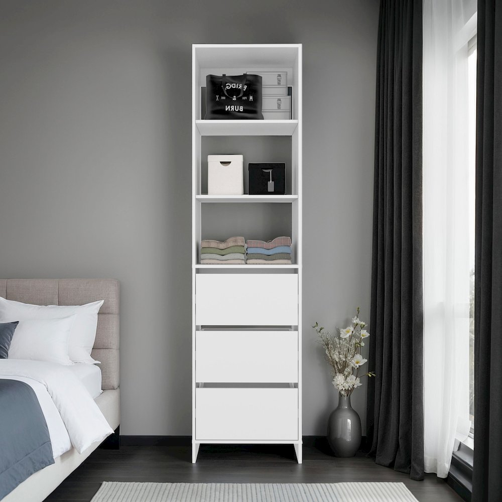 Erie Closet, 3 Drawers, 3 Shelves, White. Picture 1