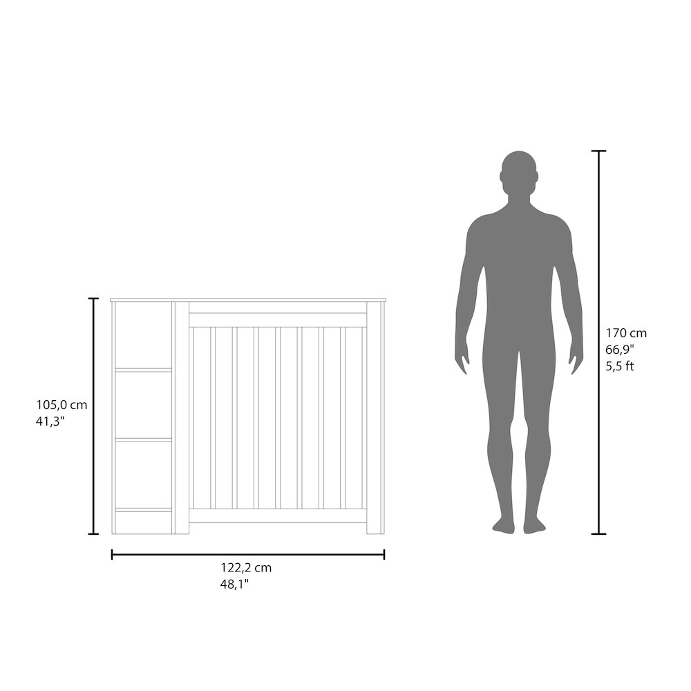 Jesup Radiator Cover Cabinet, 3 Shelves, White. Picture 7