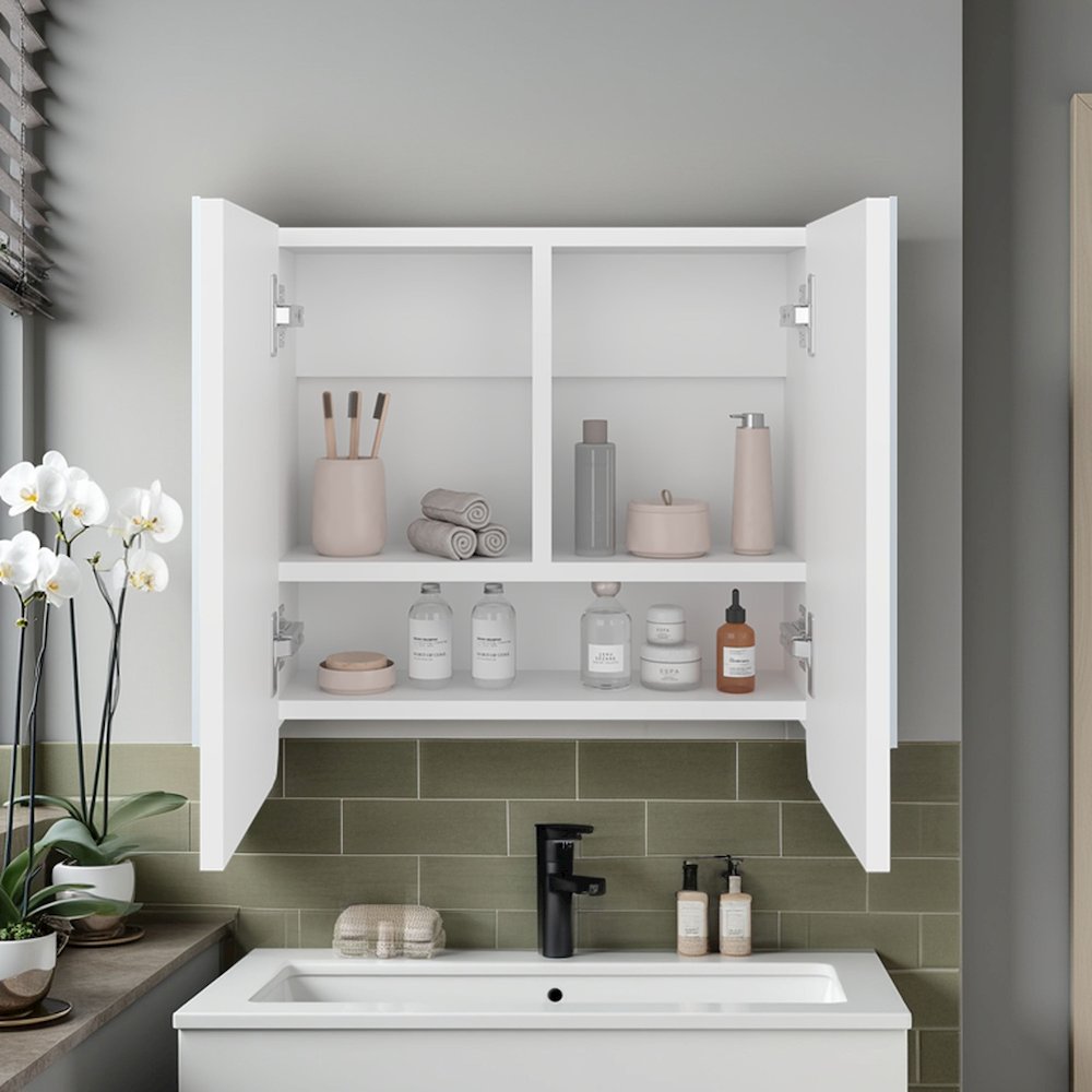 Argos Medicine Cabinet, 2 Doors, 3 Shelves, 2 Mirrors, White. Picture 5