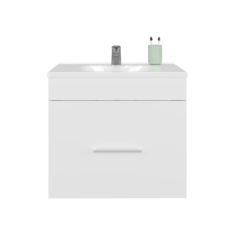 Wixom Bathroom Vanity, 1 Drawer, White. Picture 1