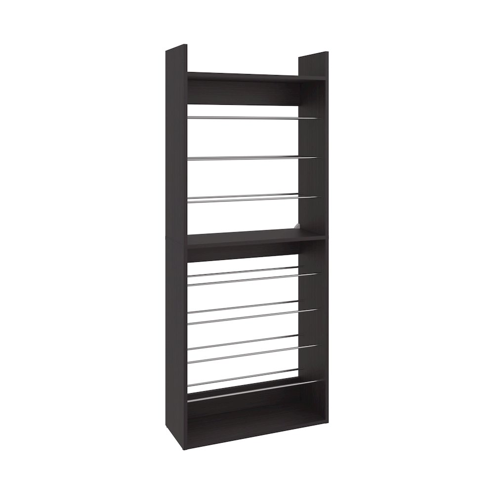 Aline Shoe Rack, 10 Shelves, Black Wengue. Picture 2