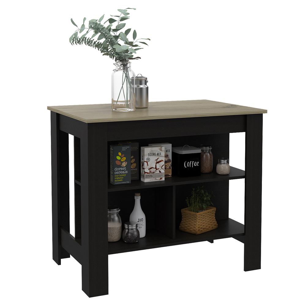 Delos Kitchen Island Black Wengue. Picture 5