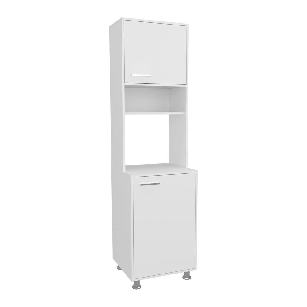 Posen Kitchen Pantry, 2 Doors, 4 Legs, 5 Shelves, White. Picture 4