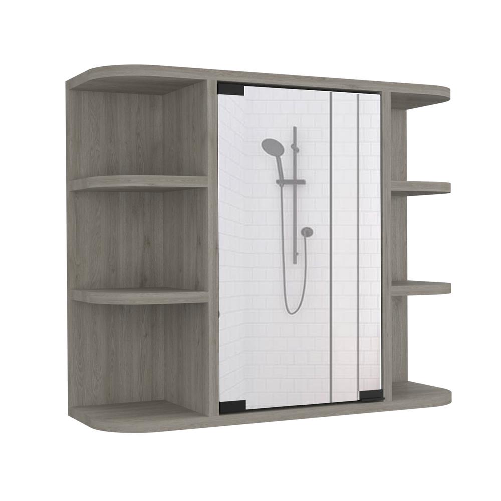 Roma Mirrored Medicine Cabinet Light Grey. Picture 1