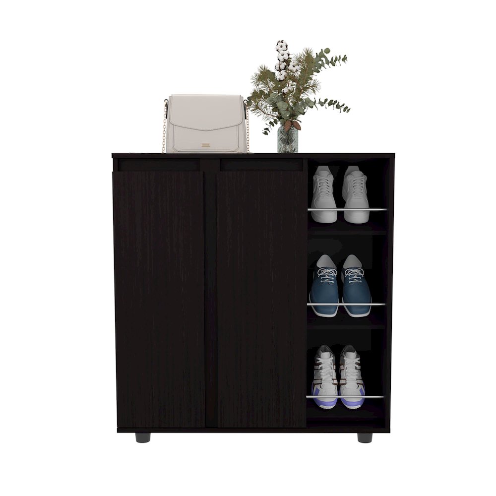 Flippin Shoe Rack, 2 Doors, 7 Shelves, Black Wengue. Picture 6