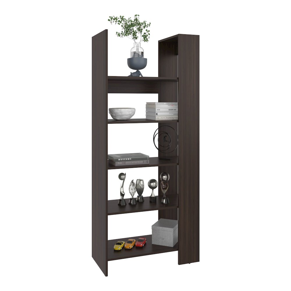 Newtok Bookcase, 5 Shelves, Dark Walnut. Picture 6