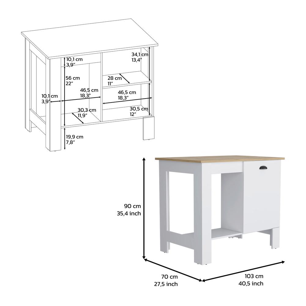 DEPOT E-SHOP Caddo Kitchen Island with Storage and Cabinet. Picture 3