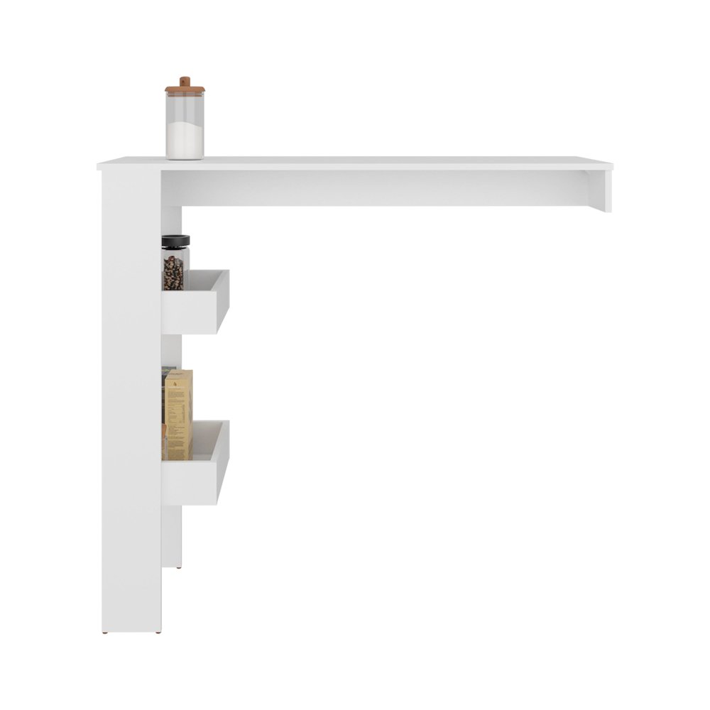 Barling Bar Table, 2 Shelves, White. Picture 3