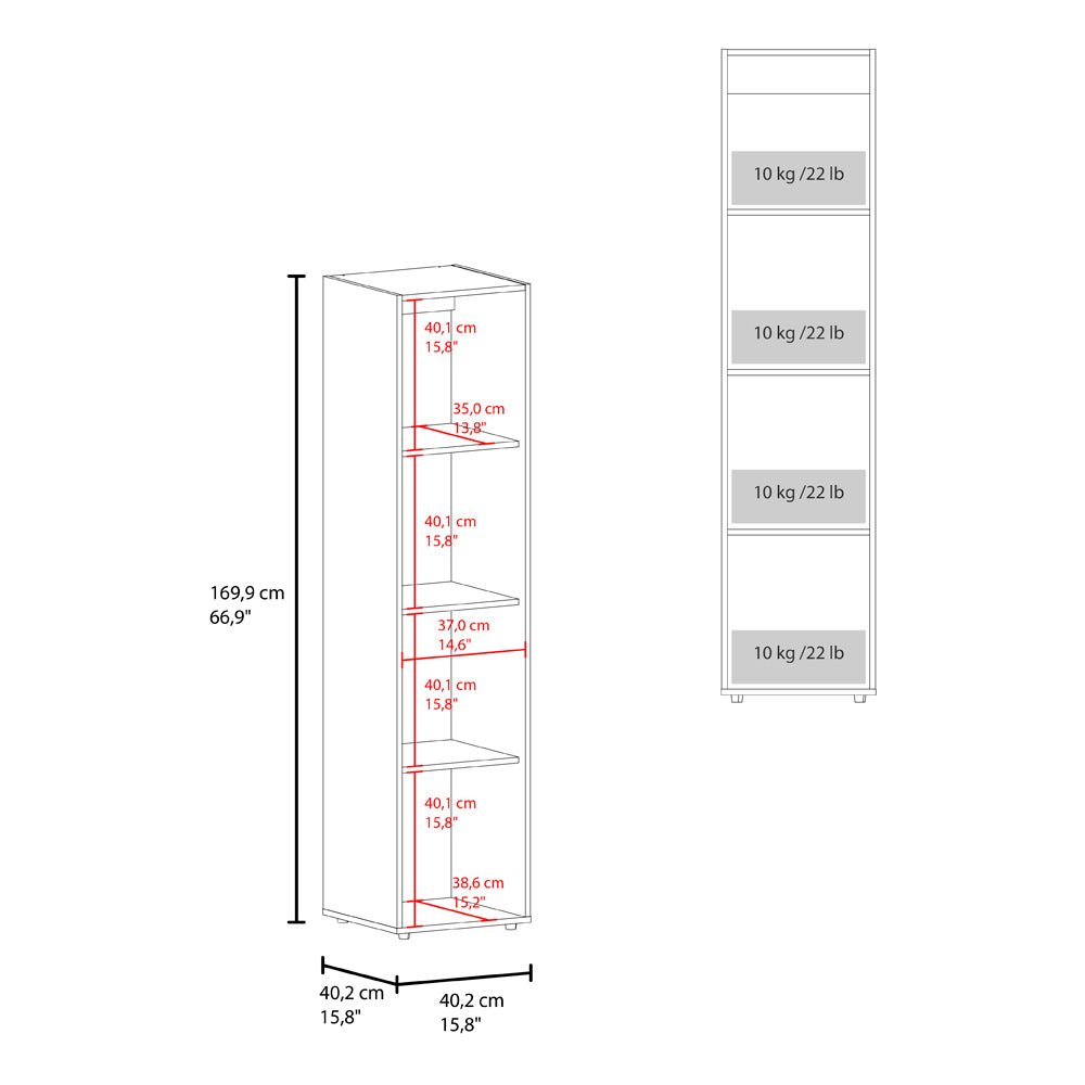 1 Door Wardrobe 67" H with Mirror and Vertical Storage Design, Dark Walnut. Picture 5