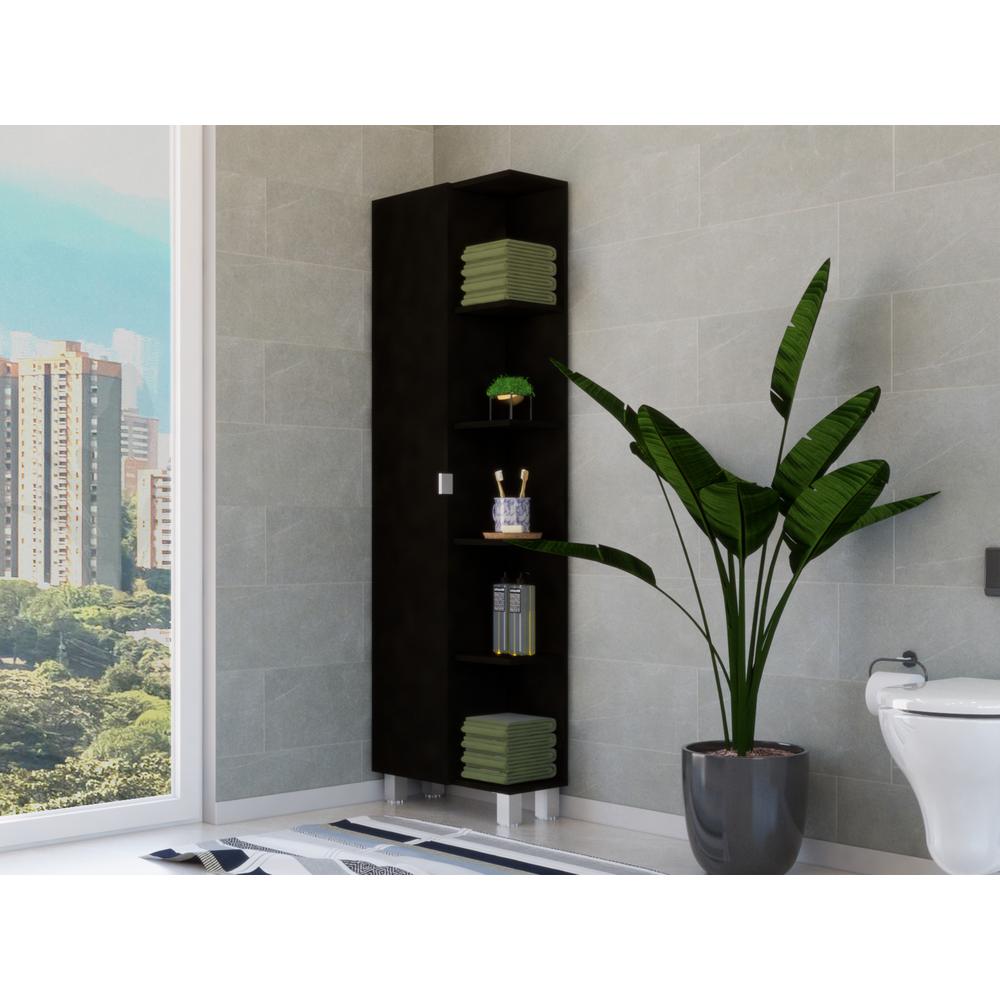 Venus Linen Cabinet Black Wengue. Picture 7