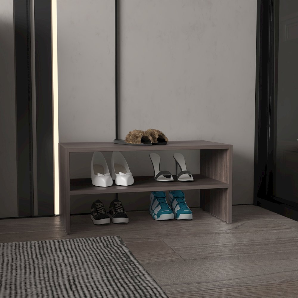 Landis Shoe Organizer, 2 Shelves, Smoke Oak. Picture 4