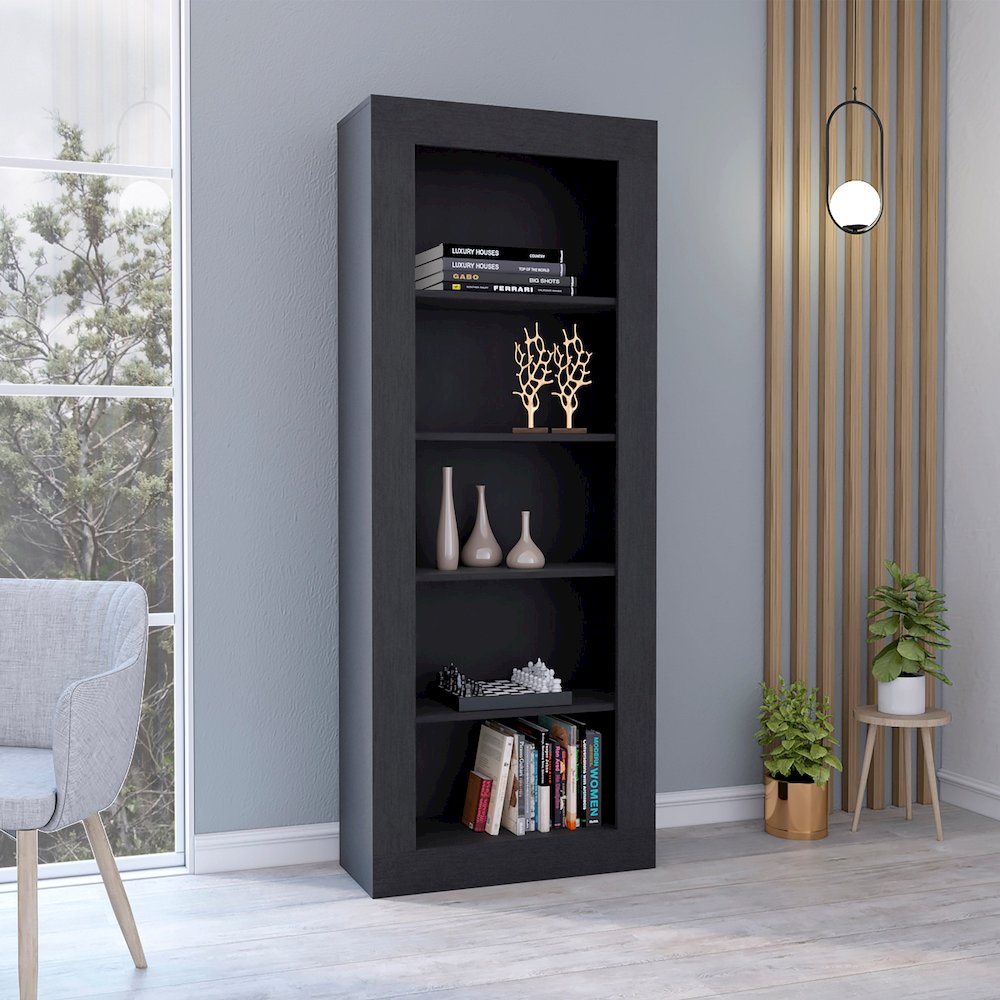 Poros Bookcase In Black Wengue. Picture 1