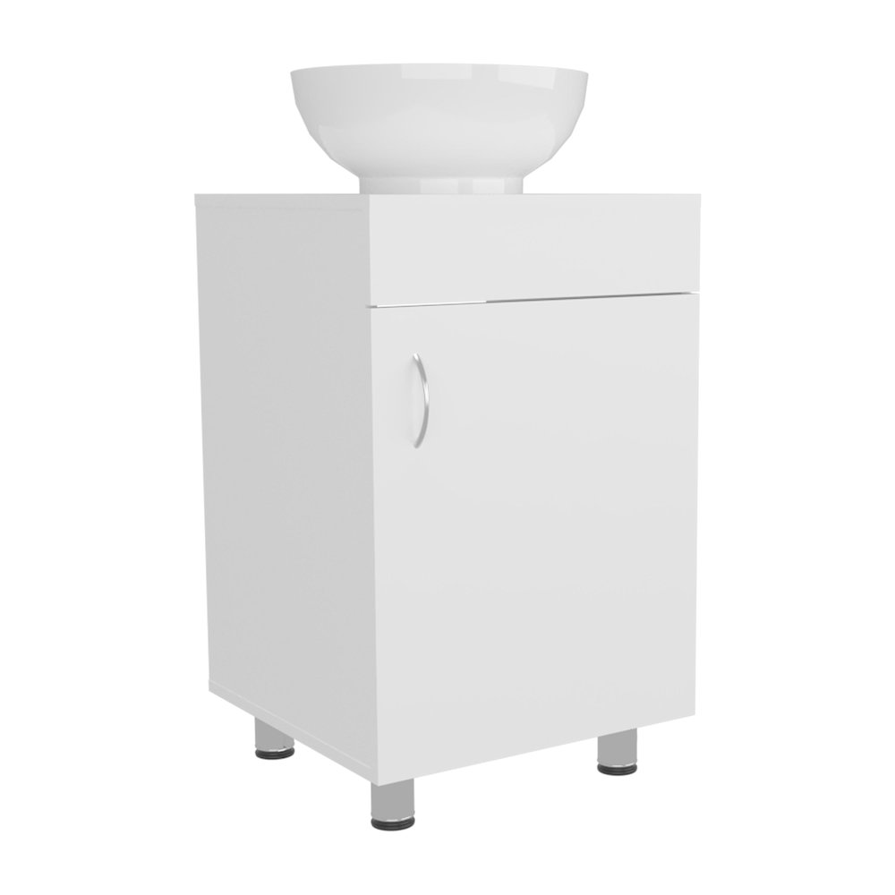 Vicksburg Bathroom Vanity, 1 Door, 4 Legs, White. Picture 1