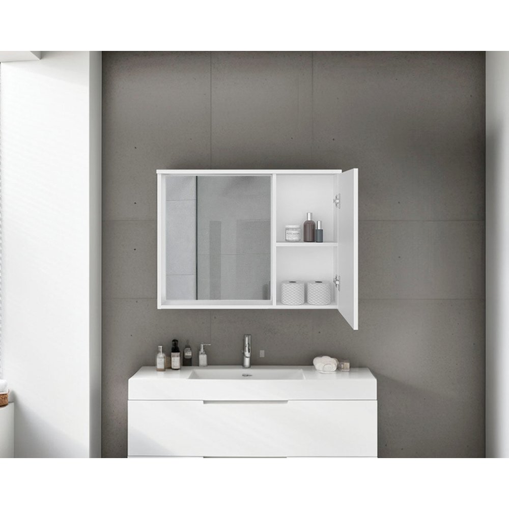 Nome Medicine Cabinet with Interior Storage Compartments, White. Picture 2