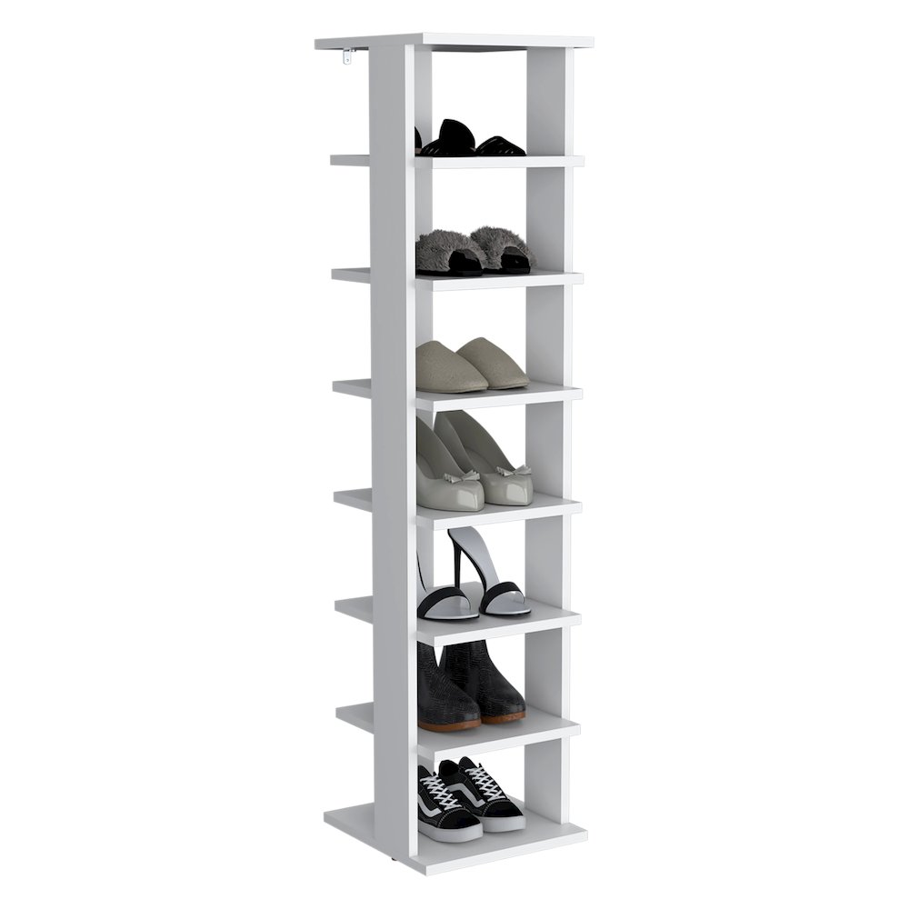 Glacier Shoe Rack, 7 Shelves, White. Picture 3