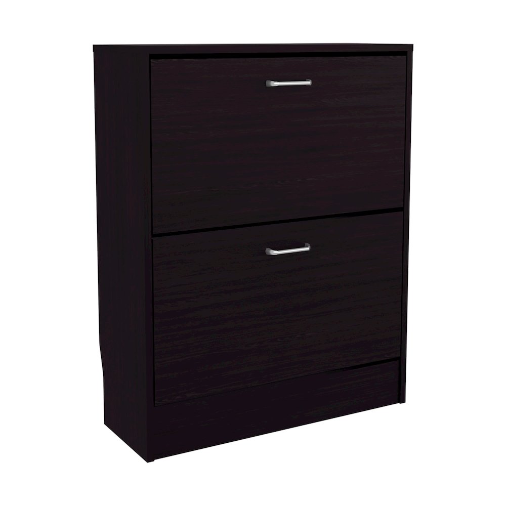 Entiat Shoe Rack, 2 Doors, Black Wengue. Picture 1