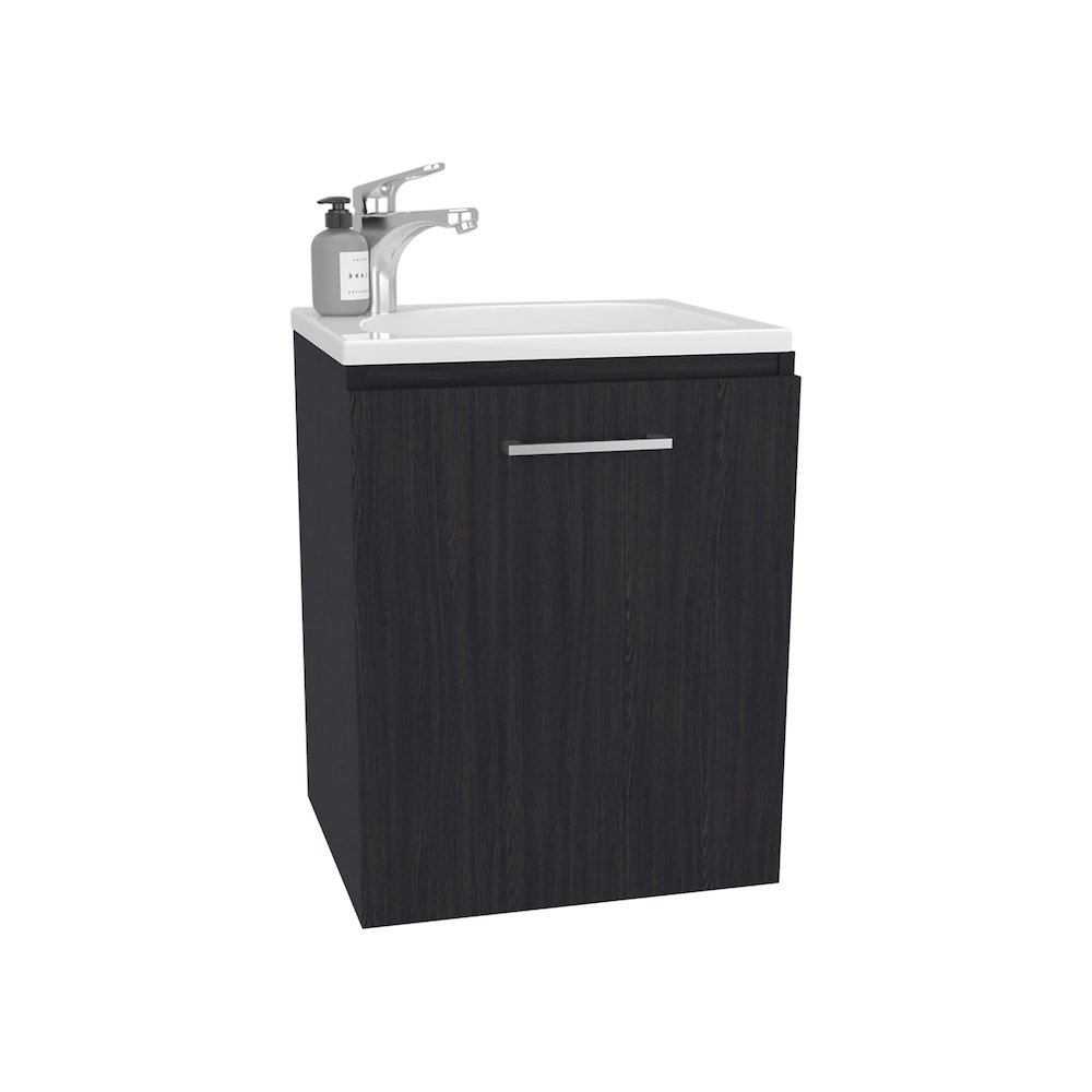 Bothell Bathroom Vanity, 1 Door, Black Wengue. Picture 3