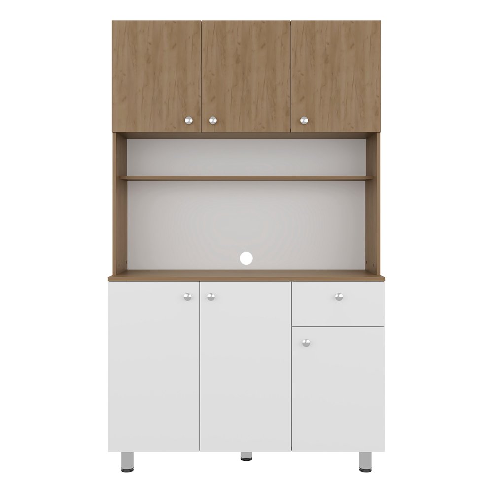 Pantry Cabinet with Ample Storage, Spacious Shelves, 6 Doors-1 Drawer. Picture 3