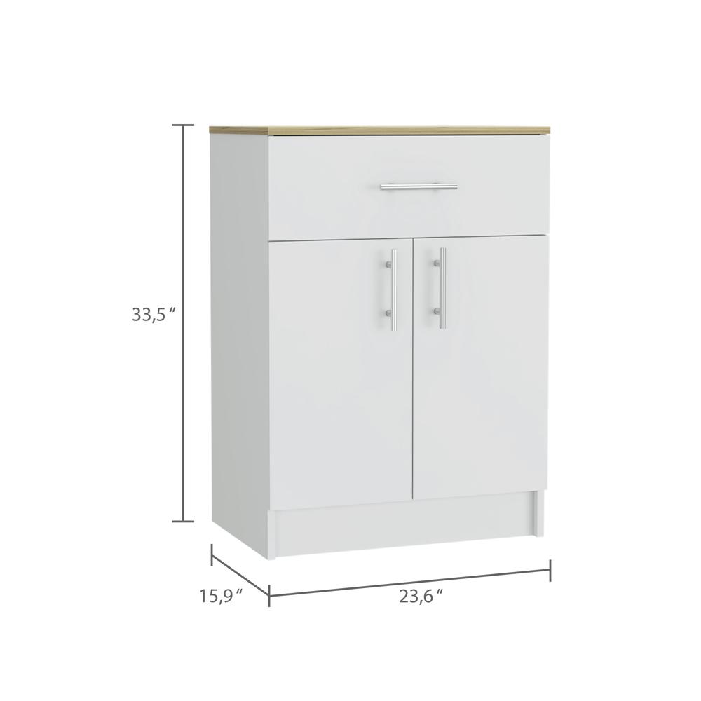 Monroe 2 Pcs Kitchen Set, Milos Kitchen Island Table + Pantry Cabinet. Picture 6