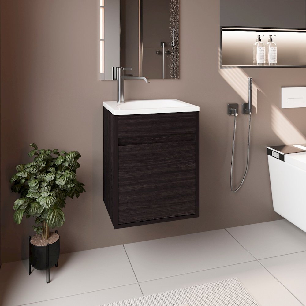 Chisana Bathroom Vanity, 1 Door, Black Wengue. Picture 7