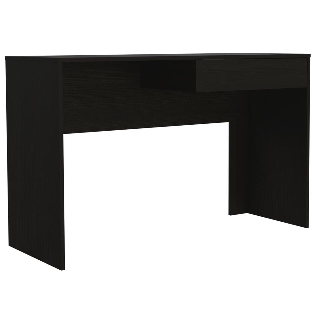 Acanto 1 Drawer Computer Desk Black Wengue. Picture 1