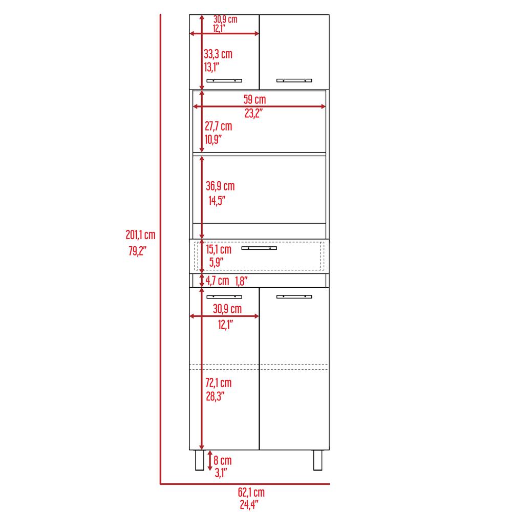 Mucura Microwave Cabinet In White. Picture 8