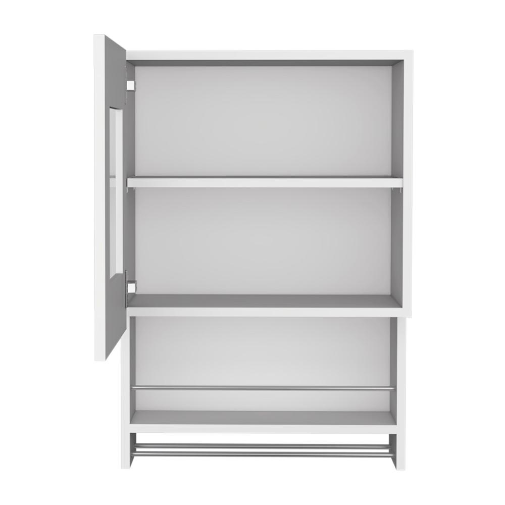DEPOT E-SHOP Ithaca Kitchen Wall Cabinet with Towel and Spice Rack, White. Picture 1