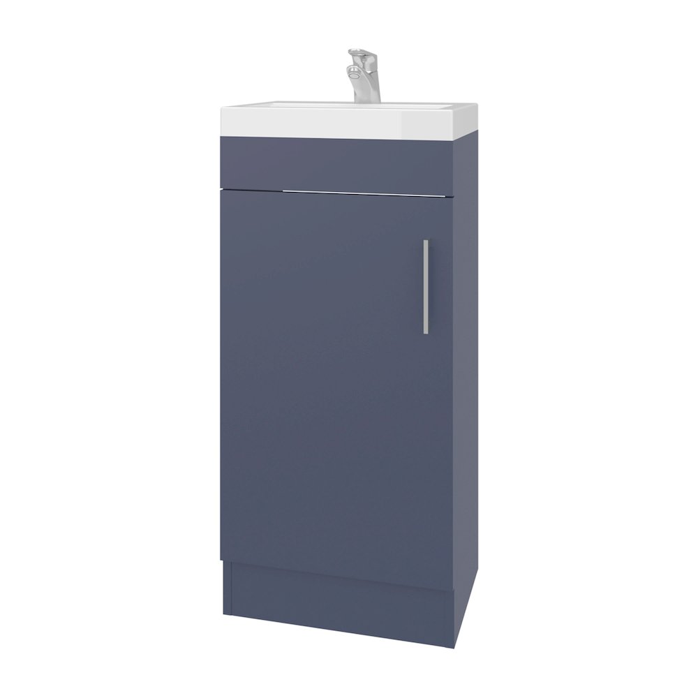 Reyno Vanity, 1 Door, 1 Shelf, Alby Blue. Picture 1