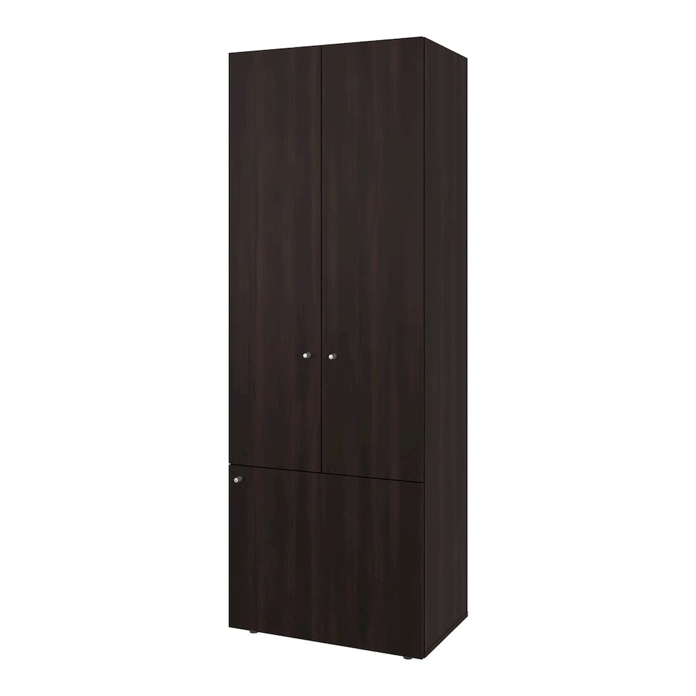Trego Armoire, 3 Doors, 4 Shelves, Walnut / Black Wengue. Picture 2