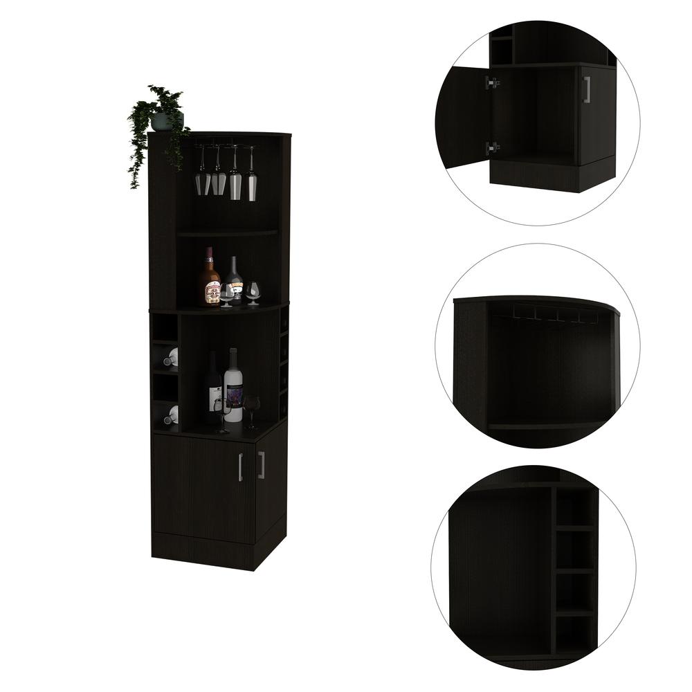 Egina Bar Cabinet Black Wengue. Picture 3