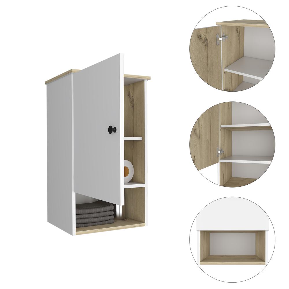 Arya Medicine Cabinet - Light Oak - White. Picture 2