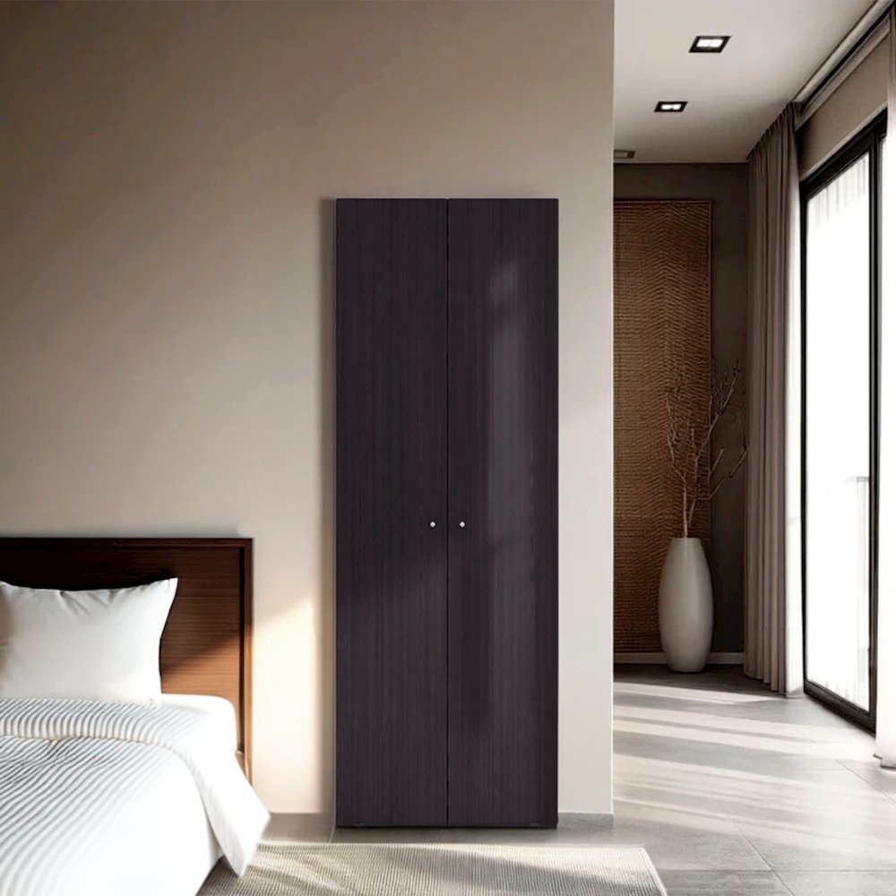 Ghent Armoire, 2 Doors, 4 Shelves, Black Wengue. Picture 4