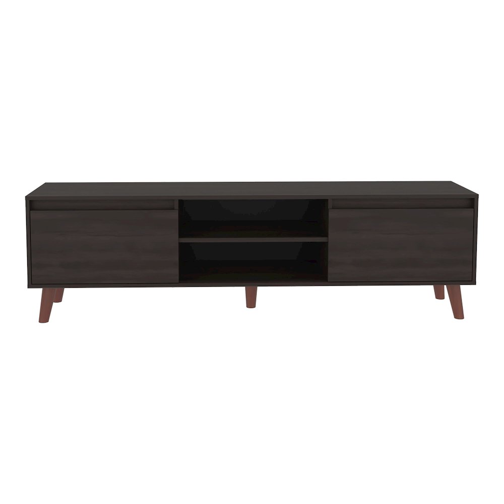 Elaine TV Stand, 2 Doors, 2 Shelves, Black Wengue. Picture 1