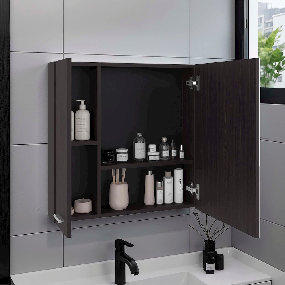 Harbor Medicine Double Door Cabinet,Four Interior Shelves, Black Wengue. Picture 2