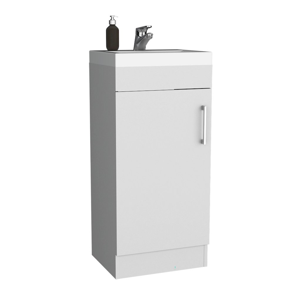 Sevilla Bathroom Vanity with Single Door Cabinet, White. Picture 2