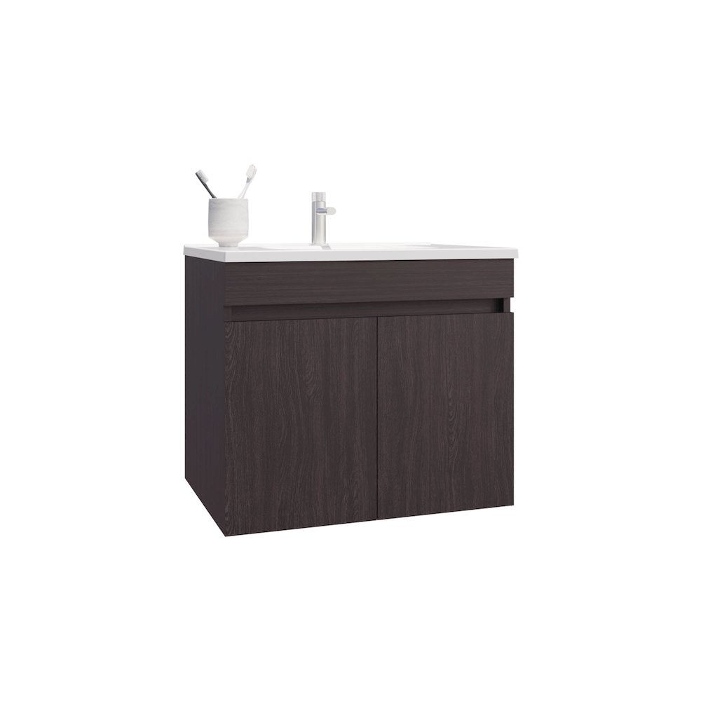 Tarentum Bathroom Vanity, 2 Doors, 2 Shelves, Black Wengue. Picture 3
