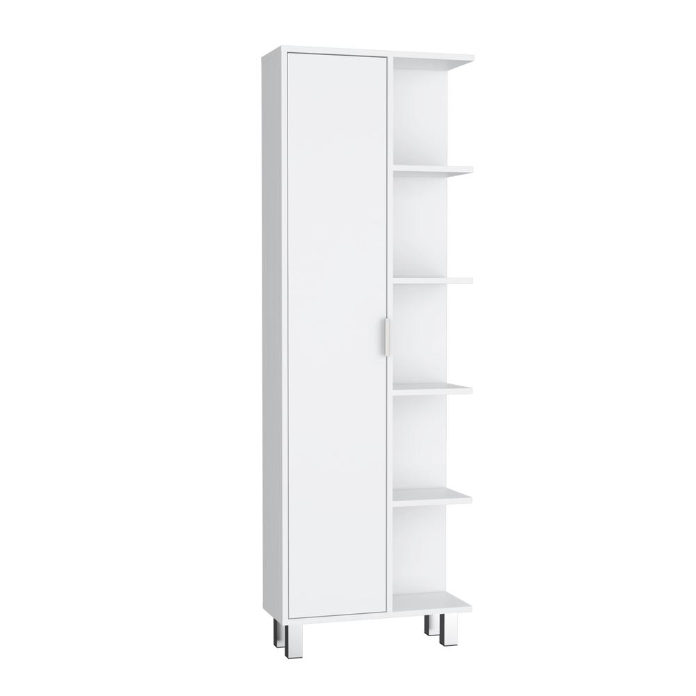 Keller 63" H Linen Cabinet, with 1 door and 9 shelves, White. Picture 1