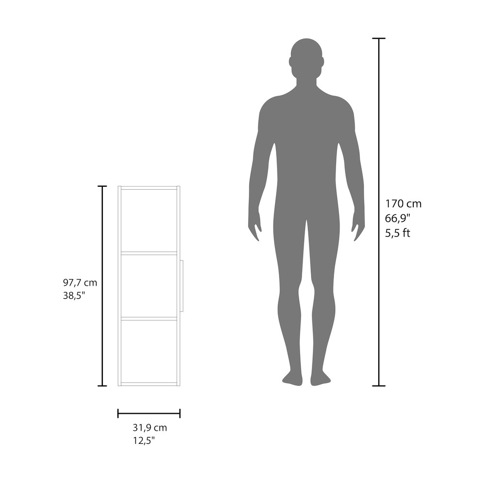 Elliott Medicine 38"H Single Door Cabinet, Three Shelves, White. Picture 6