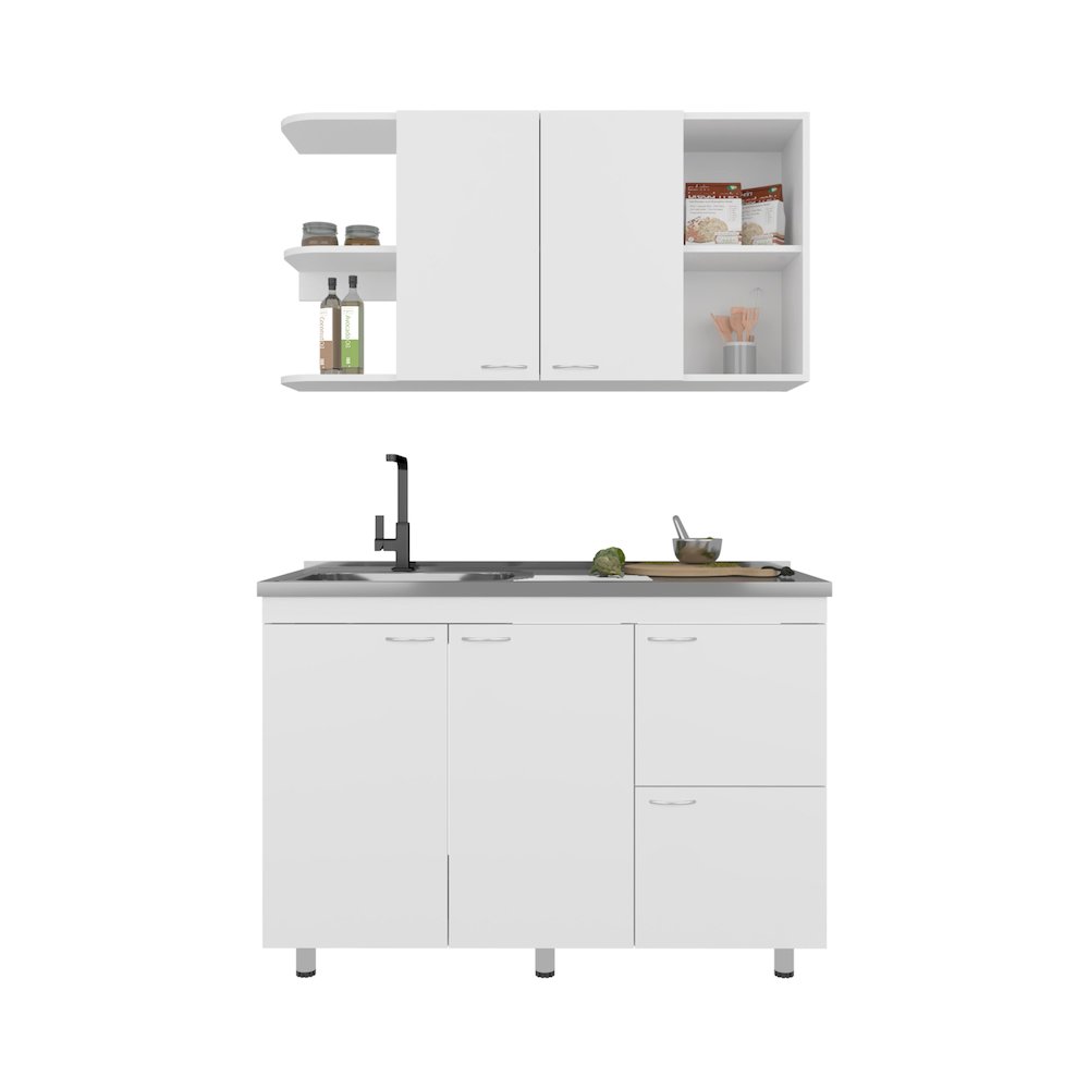 Byron Kitchen Cabinet Set, 6 Doors, 9 Shelves, White. Picture 2