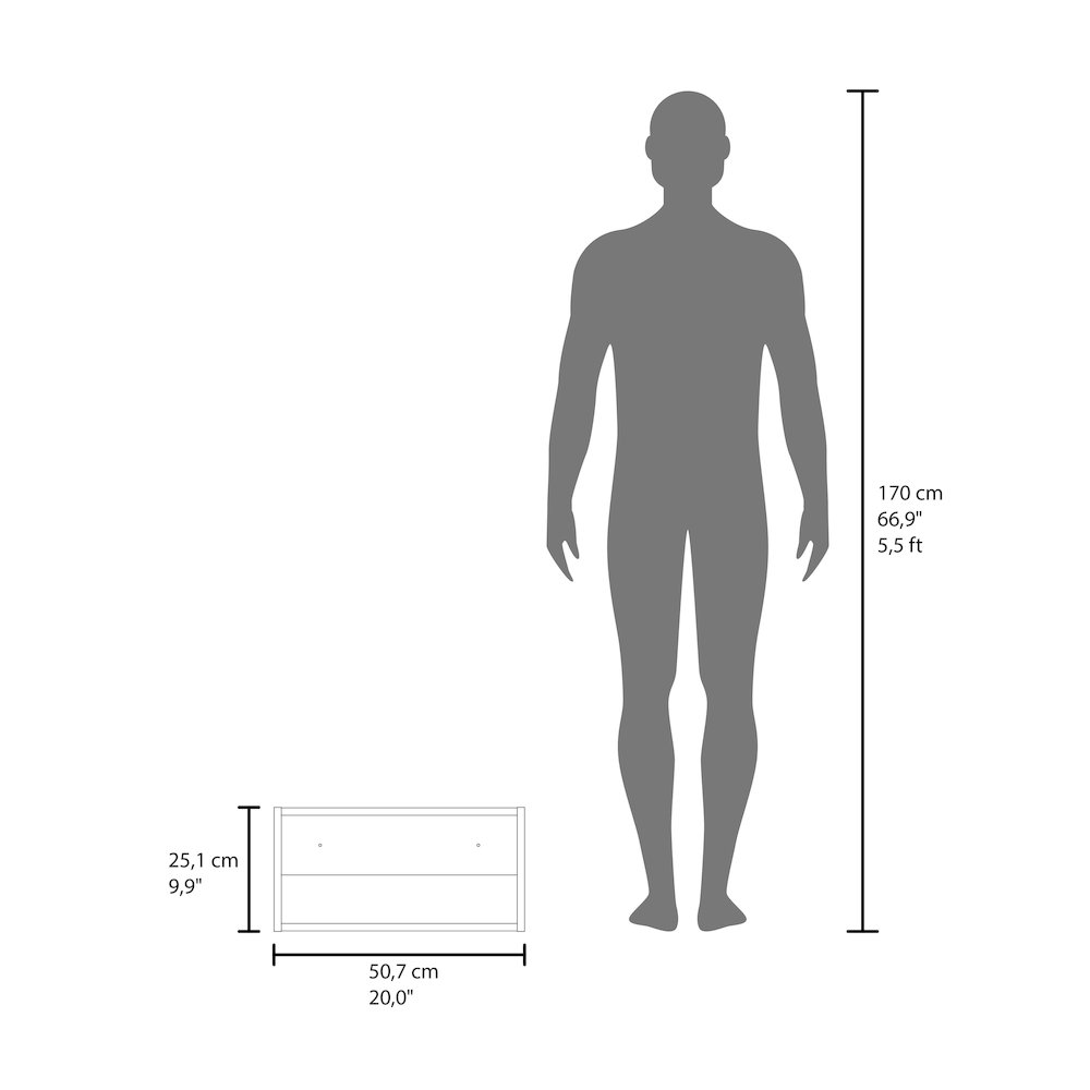 Caroleen Wall Cabinet, 1 door, 1 Shelf, White. Picture 8